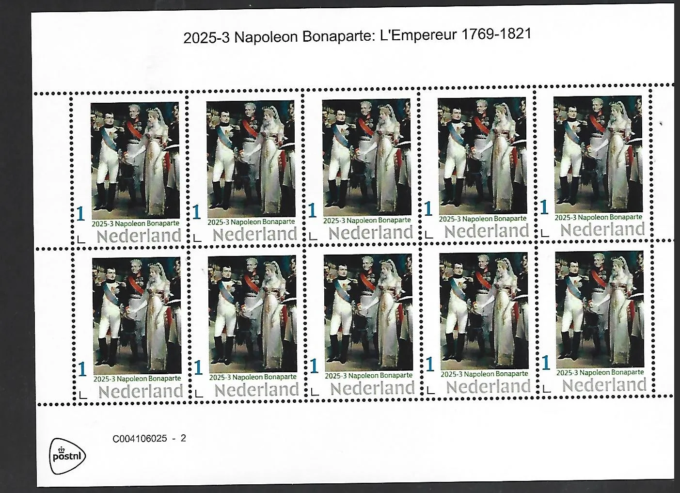 Netherlands 2025-3 Napoleon Bonaparte sheetlet MNH