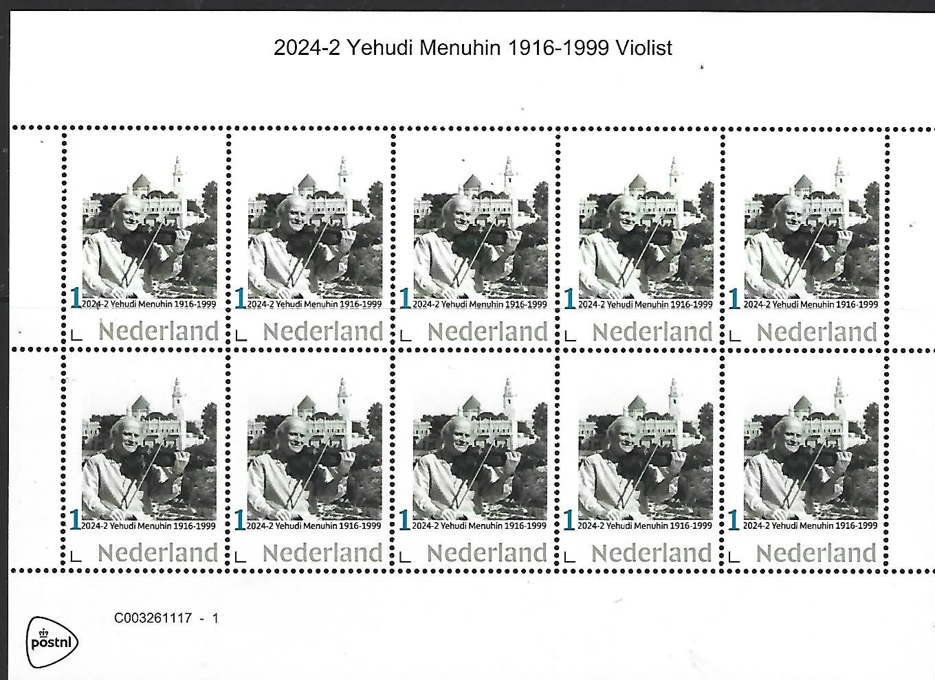 Niederlande 2024-2 Yehudi Menuhin Violinist Blockmarkenheft postfrisch/mnh