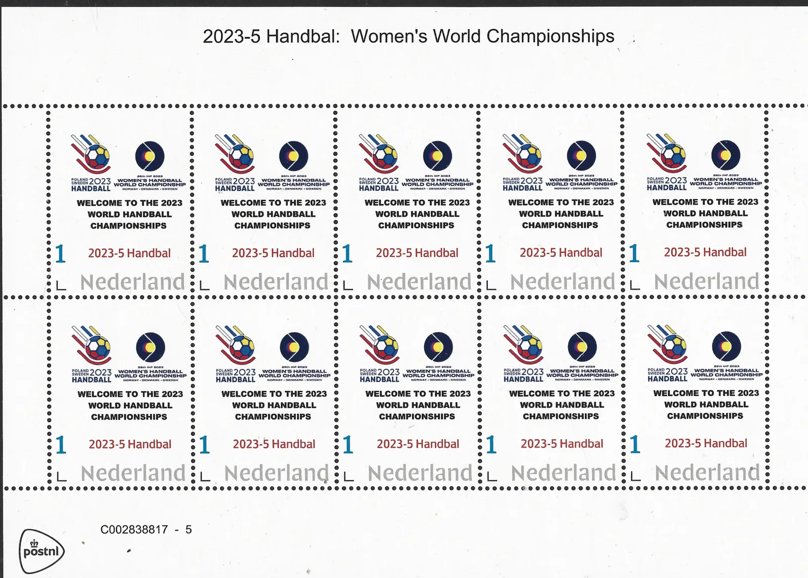 Niederlande 2023-5 Handball Bogen postfrisch/mnh