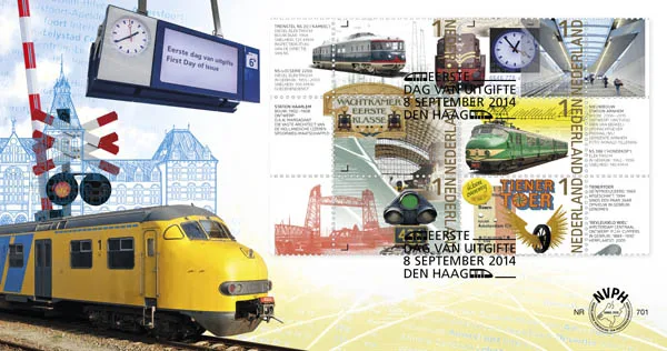 Netherlands FDC 701 a and b 175 years NS trains 2014
