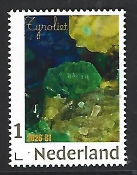 Nederland 2026-B1 Mineraal Mineral: Tyroliet Tyrolite postfris/mnh