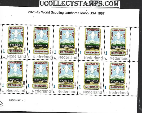 Nederland 2025-12 Padvinderij Scouting: World Jamboree-Idaho USA 1967 sheet postfris/mnh