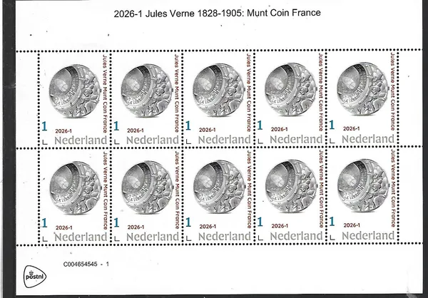 Nederland 2026-1 Jules Verne: Coin France €10 sheet postfris/mnh