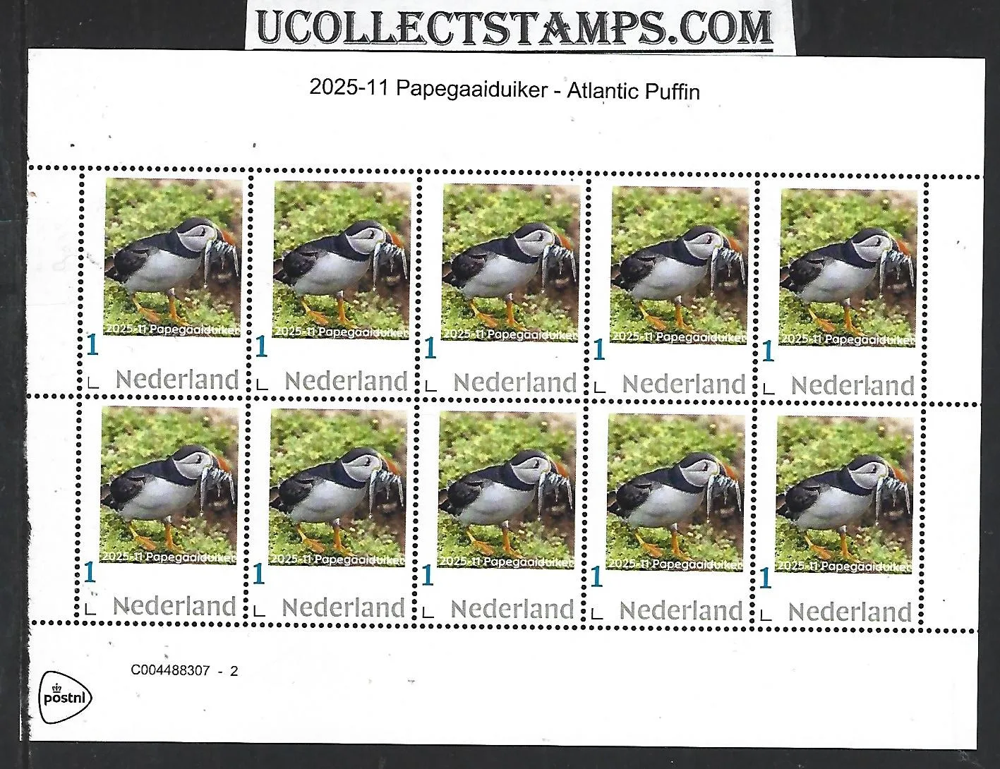 Nederland 2025-11 Papegaaiduikers Atlantic Puffins sheetlet postfris/mnh