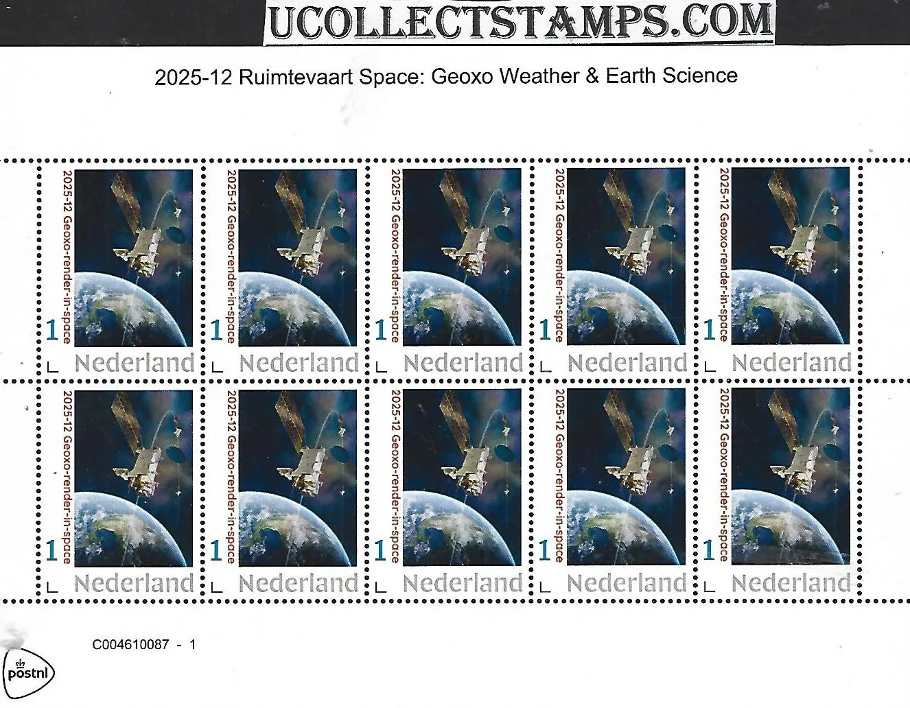 Netherlands 2025-12 Space Travel Spade: Geoxo-render in space sheet MNH