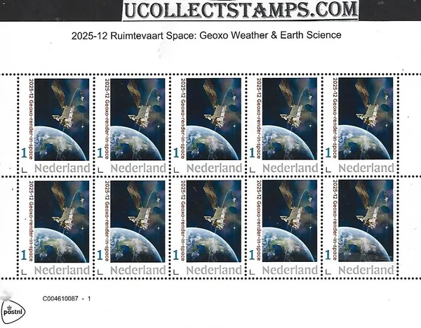 Nederland 2025-12 Ruimtevaart Spade: Geoxo-render in space sheet postfris/mnh
