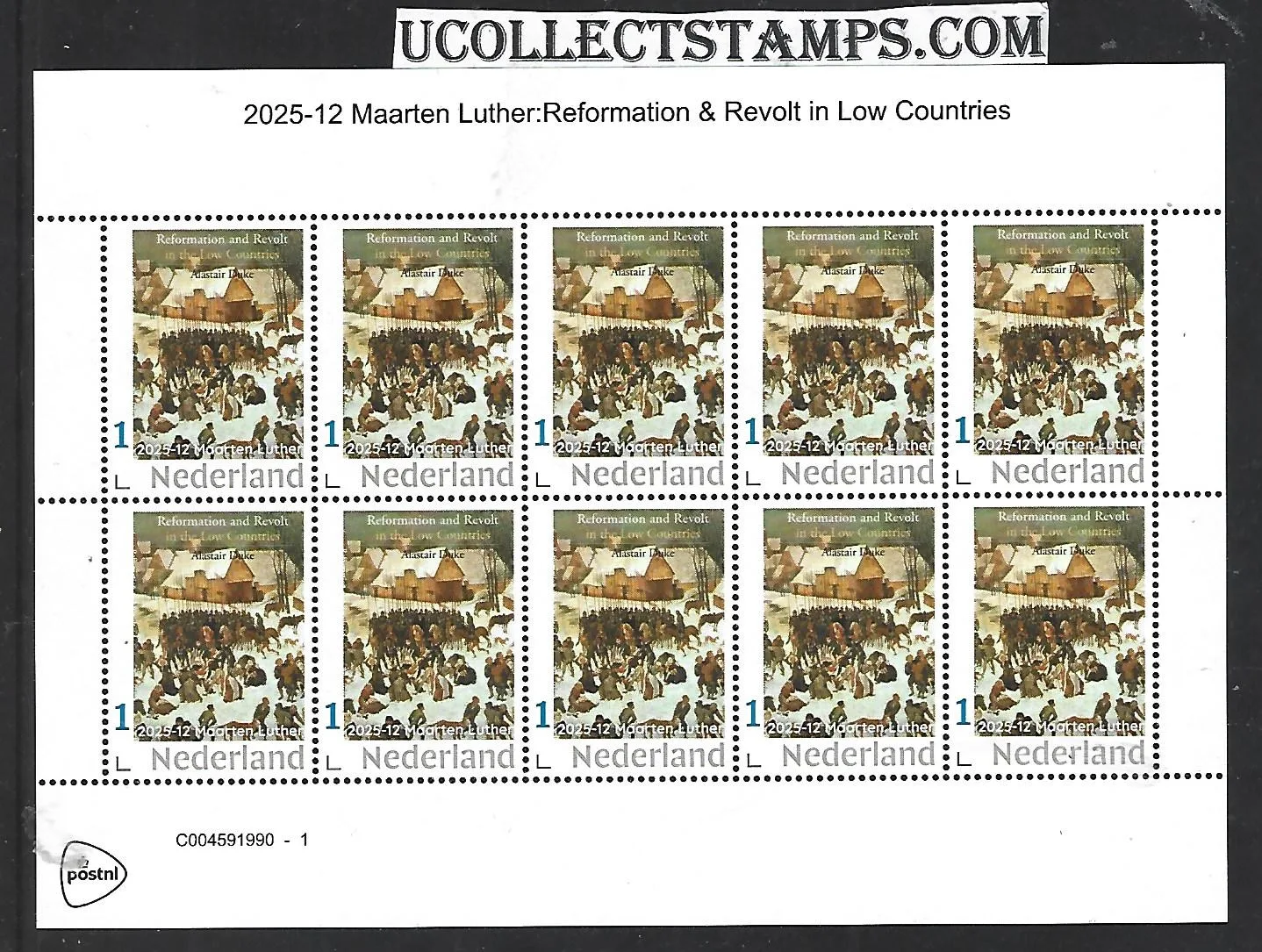 Netherlands 2025-12 Maarten Luther: Reformation & Revolt in Low Countries sheet MNH