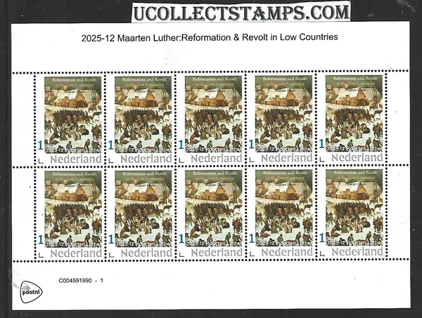 Netherlands 2025-12 Maarten Luther: Reformation & Revolt in Low Countries sheet MNH