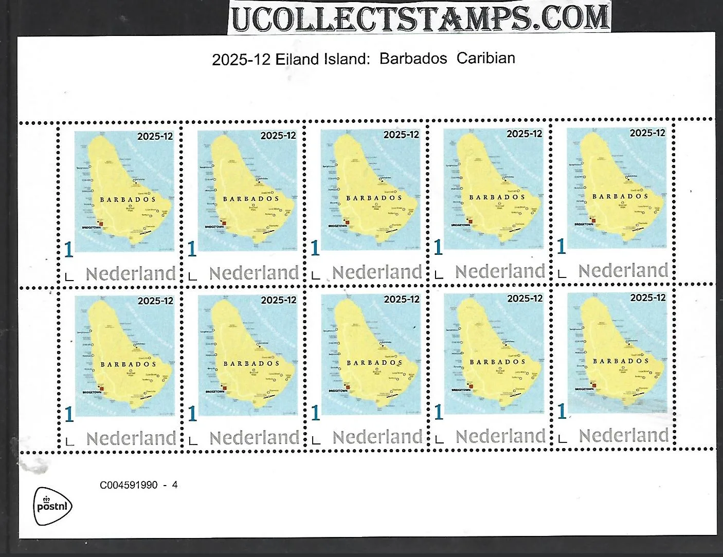 Nederland 2025-12 Eiland Island: Barbados sheetlet postfris/mnh