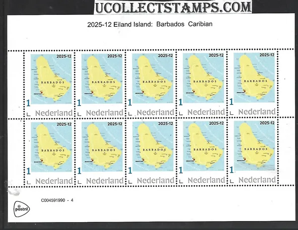 Nederland 2025-12 Eiland Island: Barbados sheetlet postfris/mnh
