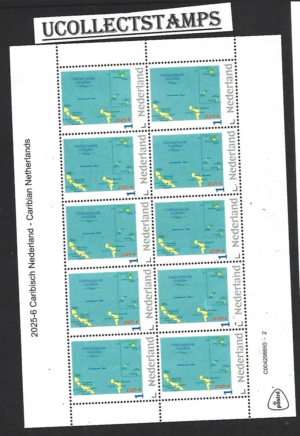Nederland 2025-6 Caribian Netherlands: map sheetlet postfris/mnh