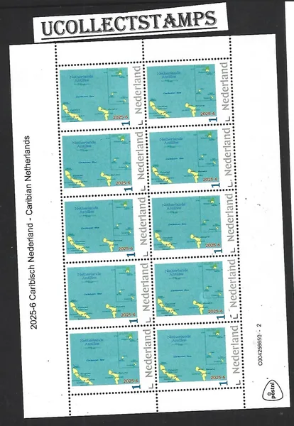 Nederland 2025-6 Caribian Netherlands: map sheetlet postfris/mnh