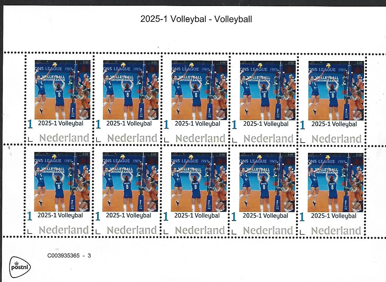 Nederland 2025-1 Volleybal - Volleyball sheetlet postfris/mnh