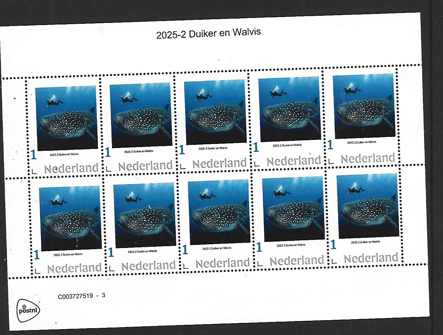 Netherlands 2025-2 Diver Whale sheetlet MNH