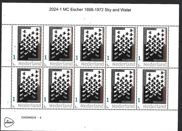 Netherlands 2024-1 MC Escher Sky and Water sheetlet MNH