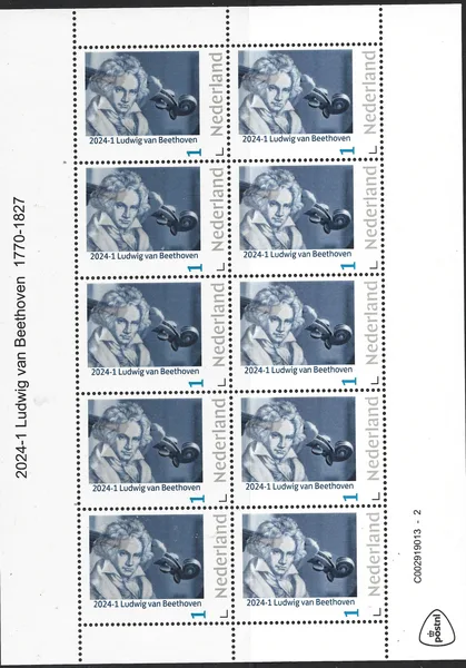 Netherlands 2024-1 Ludwig van Beethoven sheet-sheetlet MNH