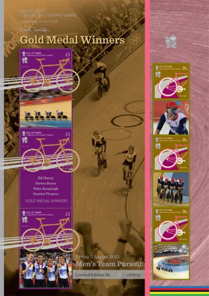 Isle of Man 2012 Peter Kennaugh Olympic winner special sheet MNH