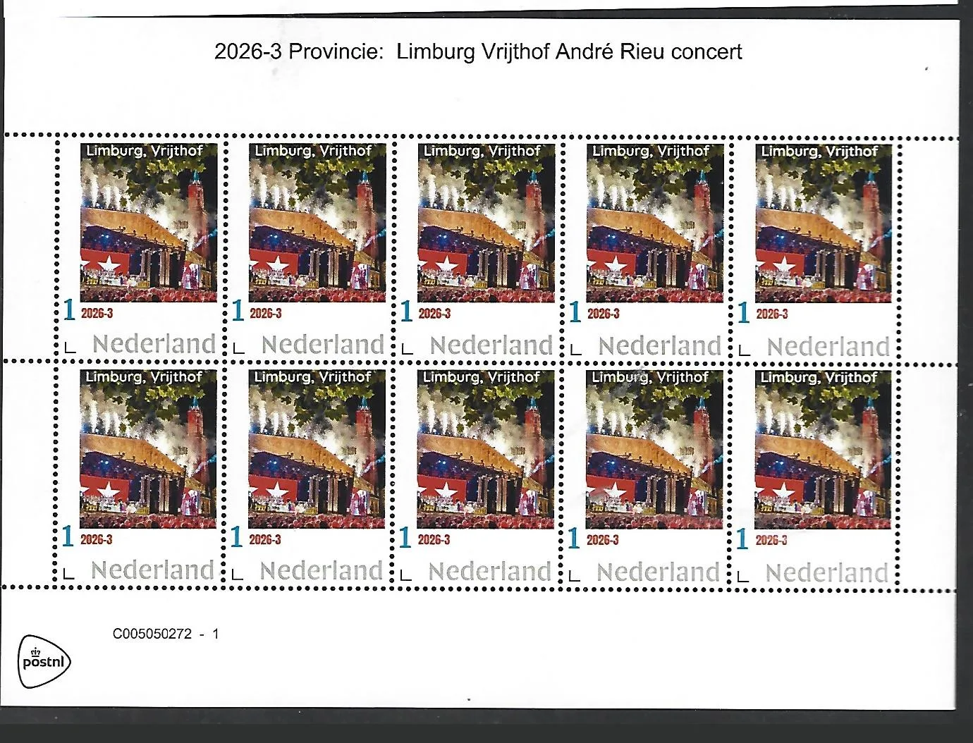 Netherlands 2026-3a Province: Limburg Vrijthof Maastricht sheet MNH