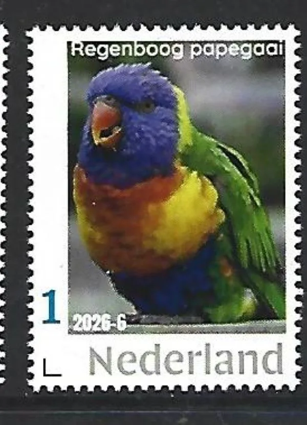 Nederland 2026-6 2026-6 Rainbow lorikeet regenboog papegaai postfris/mnh