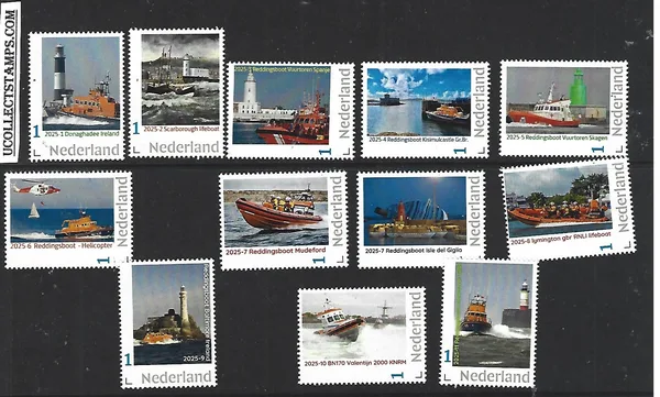 Nederland 2025 Reddingsboot lifeboat Lighthouse Jaarset Yearset postfris/mnh 2