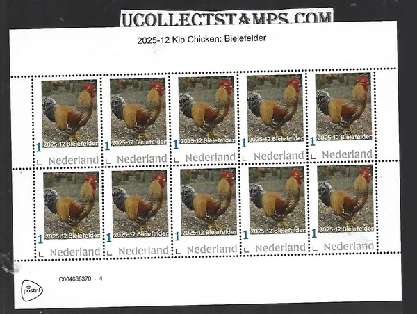 Nederland 2025-12 Kip Chicken: Bielefelder Sheetlet postfris/mnh