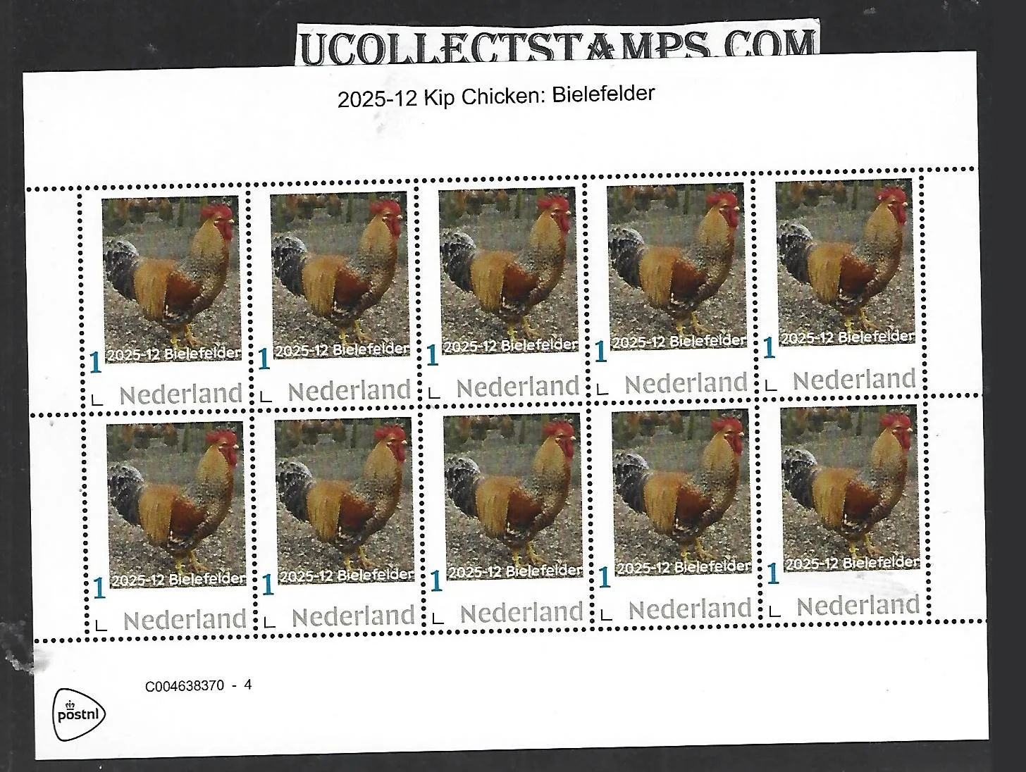 Netherlands 2025-12 Hen Chicken: Bielefelder Sheetlet MNH