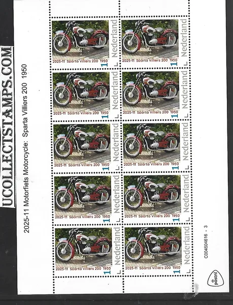 Nederland 2025-11 Motorfiets Motorcycle: Sparta Villiers 1950 SHEET postfris/mnh