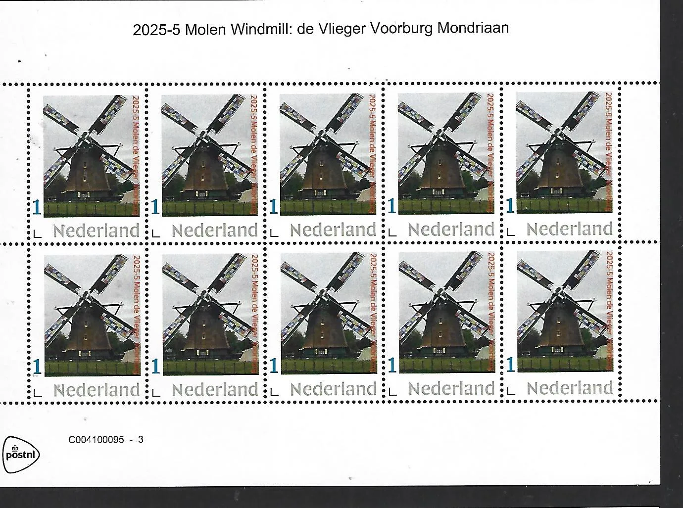 Netherlands 2025-5 the Kite Voorburg Mondriaan sail sheetlet MNH