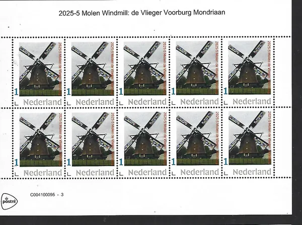 Netherlands 2025-5 the Kite Voorburg Mondriaan sail sheetlet MNH