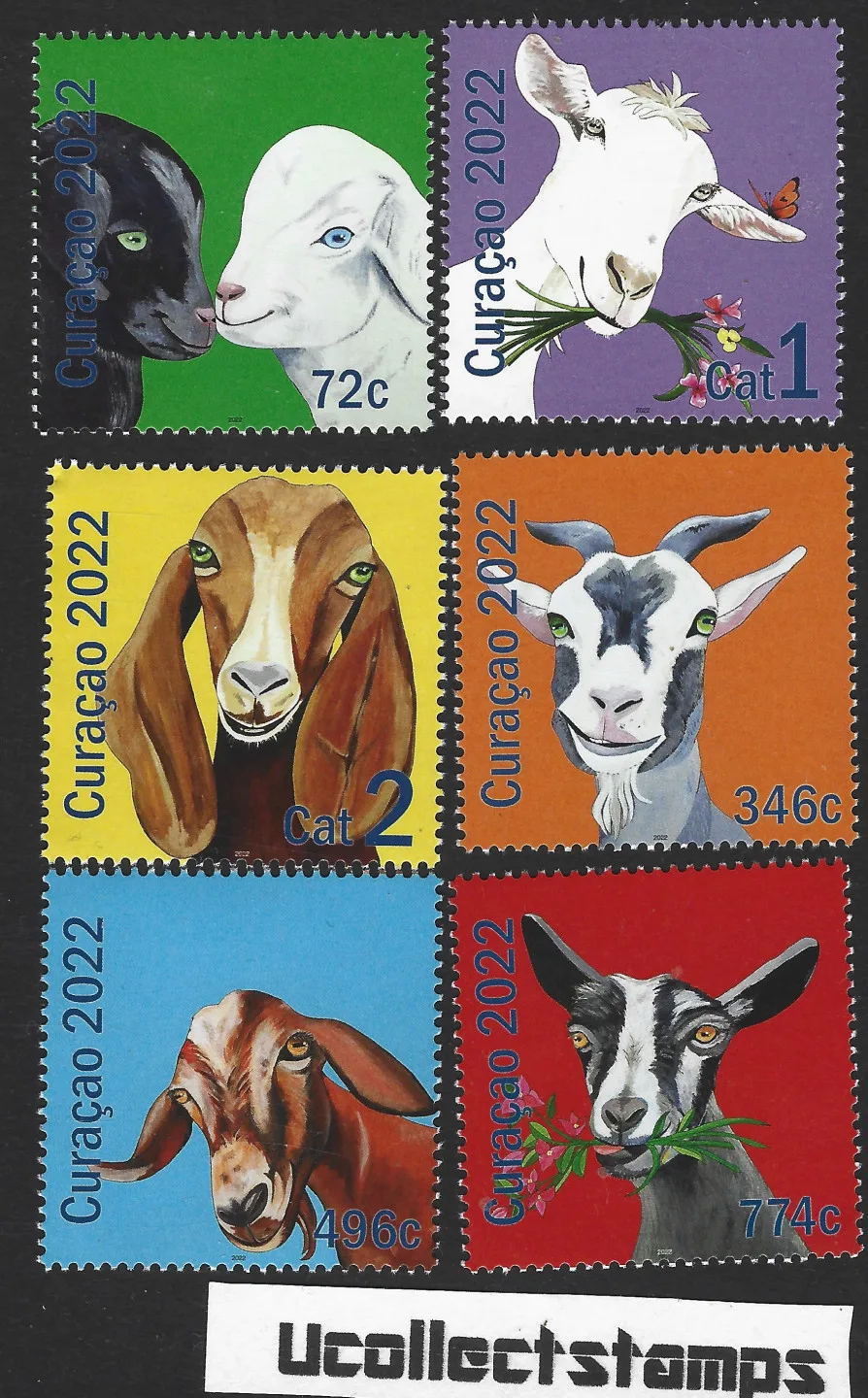 Curacao 2022 Year of the Goat Chinese zodiac MNH