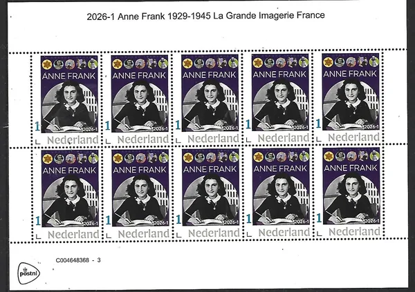 Netherlands 2026-1 Anne Frank: 1929-1945 La Grande Imagerie France sheet MNH
