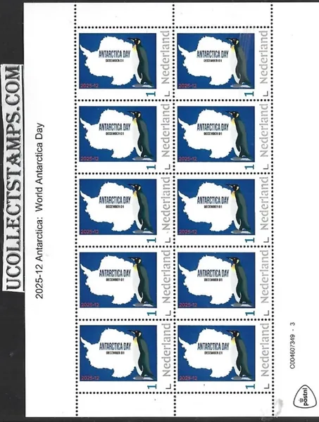 Netherlands 2025-12 Antarctica: Antarctica day december 01 sheet Penguin MNH