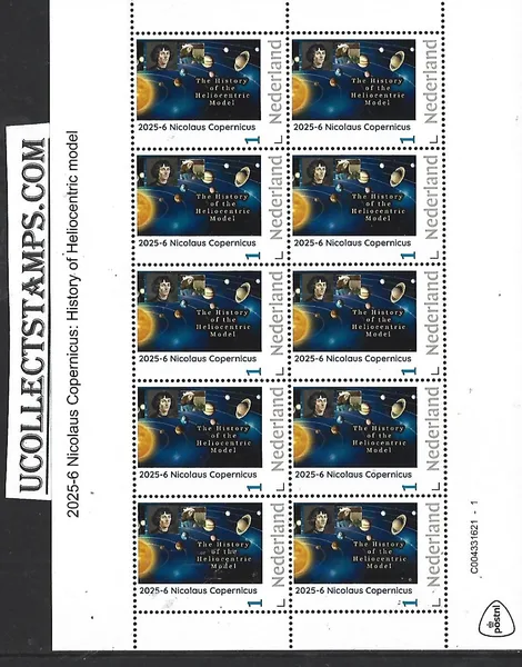 Nederland 2025-6 Nicolaus Copernicus: History of Heliocentric Model postfris/mnh