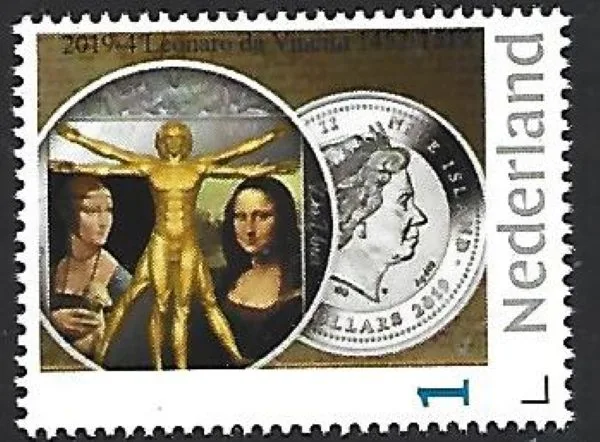 Netherlands 2019-4b Leonardo da Vinci Coin Niue $2 MNH