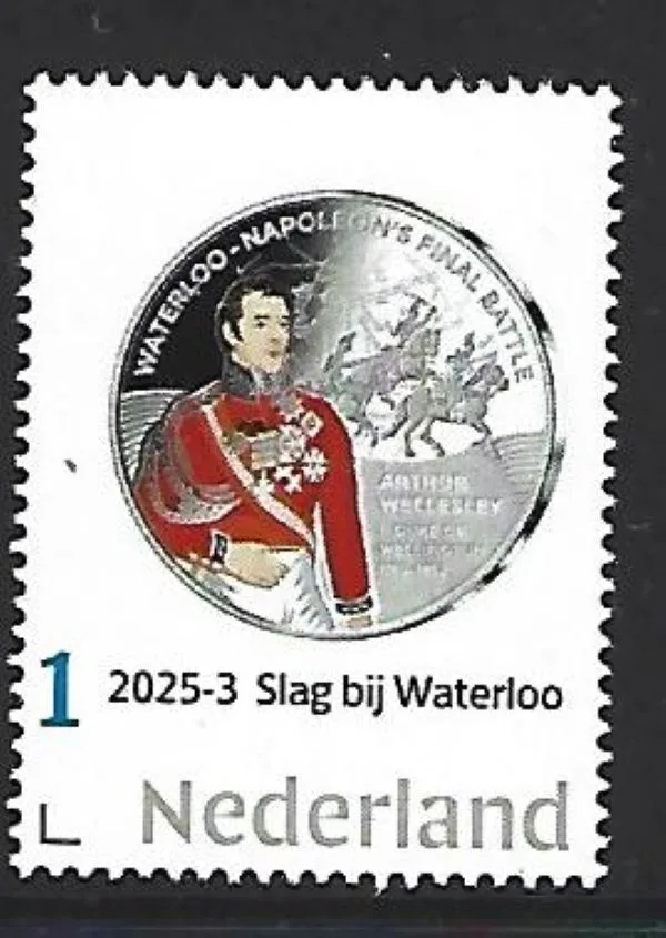 Netherlands 2025-3 Battle of Waterloo: Duke of Ellington Gibraltar 50p coin MNH