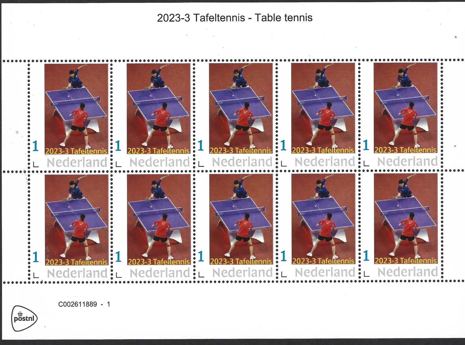Niederlande 2023-3 Tischtennis Satz postfrisch/mnh