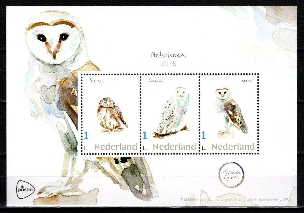 Pays-Bas 2020 Nature Hiboux bloc-m/s neuf/mnh