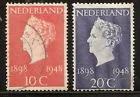 504-505 50th year reign jubilee Queen Wilhelmina 1948 postmark