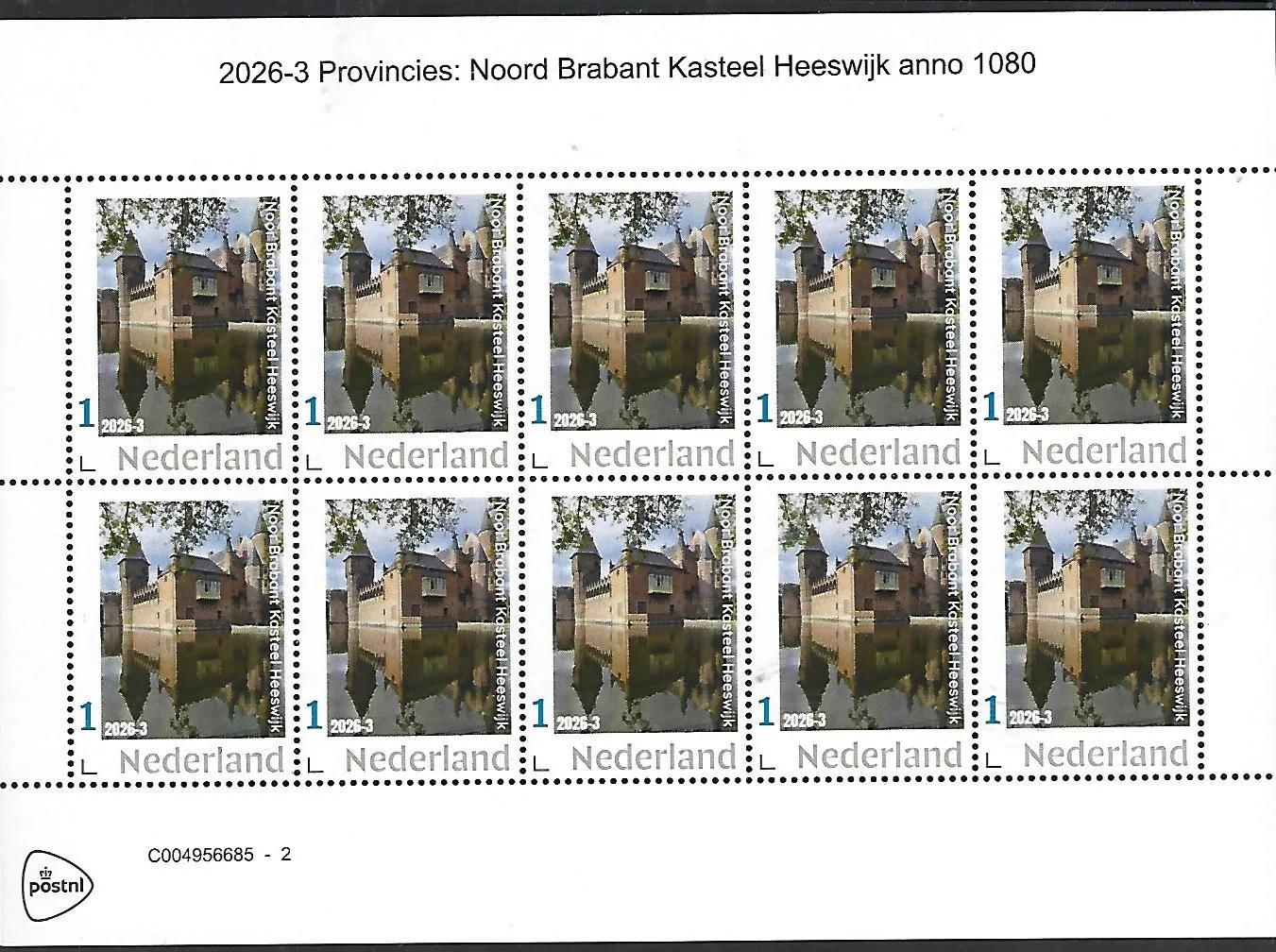 Nederland 2026-3 Provincies Provinces: Noord Brabant Kasteel Heeswijk sheet postfris/mnh