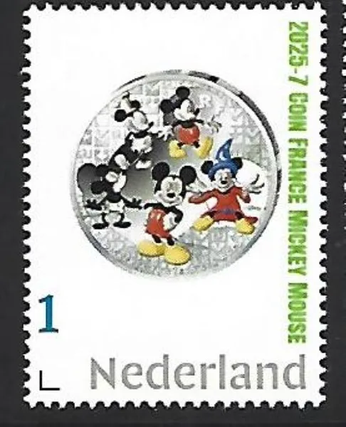 Netherlands 2025-7 Coin Disney: Mickey Mouse Fr €50 MNH