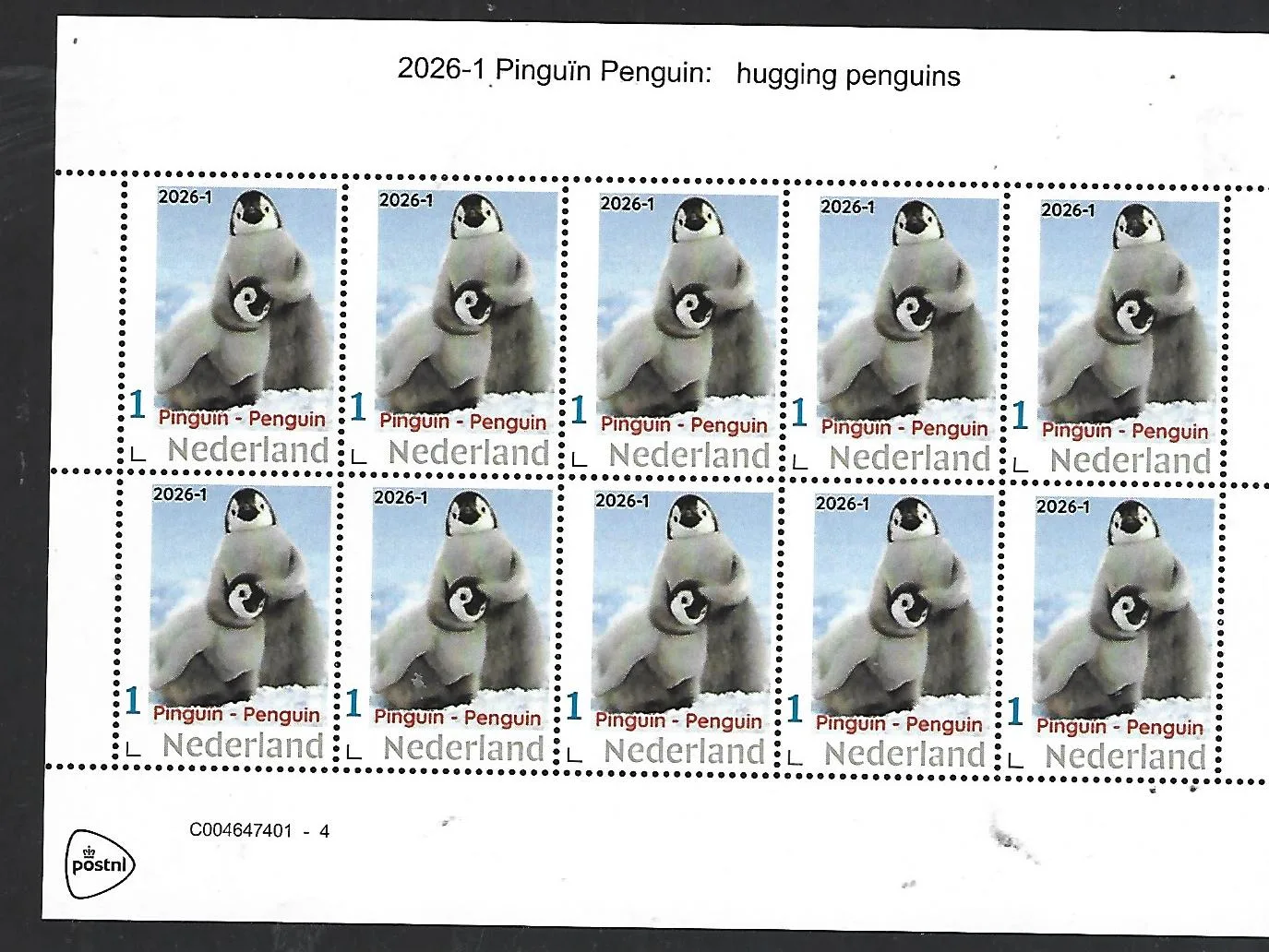 Nederland 2026-1 Pinguïn Penguin sheet postfris/mnh