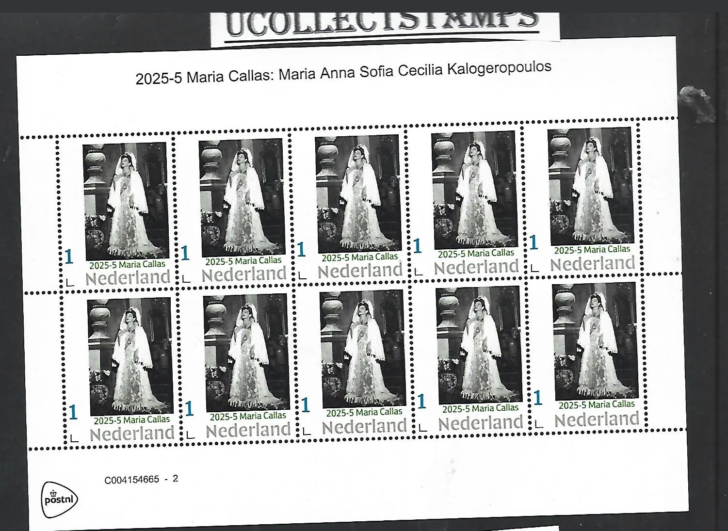 Nederland 2025-5 Maria Callas sheetlet postfris/mnh