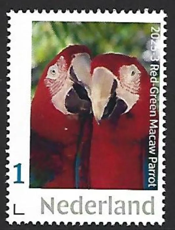 Nederland 2025-3 Car. Neth. st maarten red green Maccaw parrot postfris/mnh
