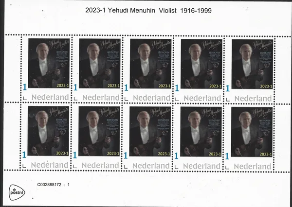 Netherlands 2023-1 Yehudi Menuhin Violin booklet MNH