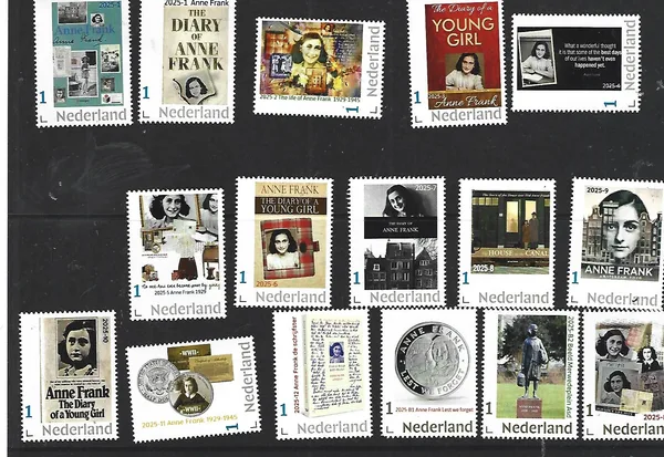 Nederland 2025 Anne Frank Yearset 1-12 +B1+b2+B3 postfris