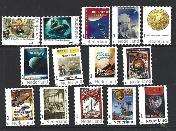 Netherlands 2025 Jules Verne complete yearset 1-12 + B1-B2 MNH