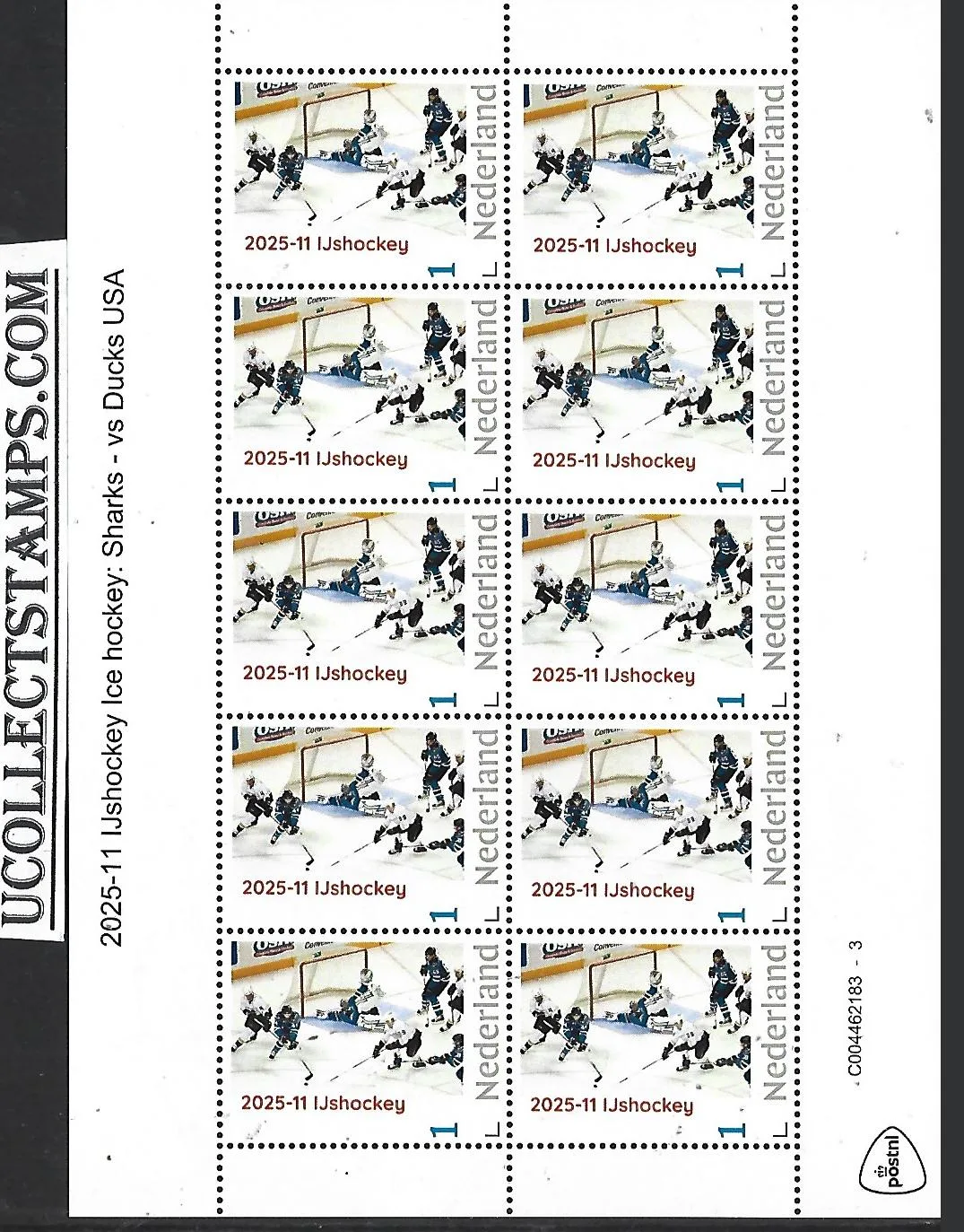 Nederland 2025-11 IJshockey: USA Sharks- Ducks sheetlet postfris/mnh