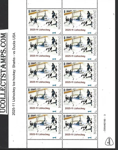 Nederland 2025-11 IJshockey: USA Sharks- Ducks sheetlet postfris/mnh