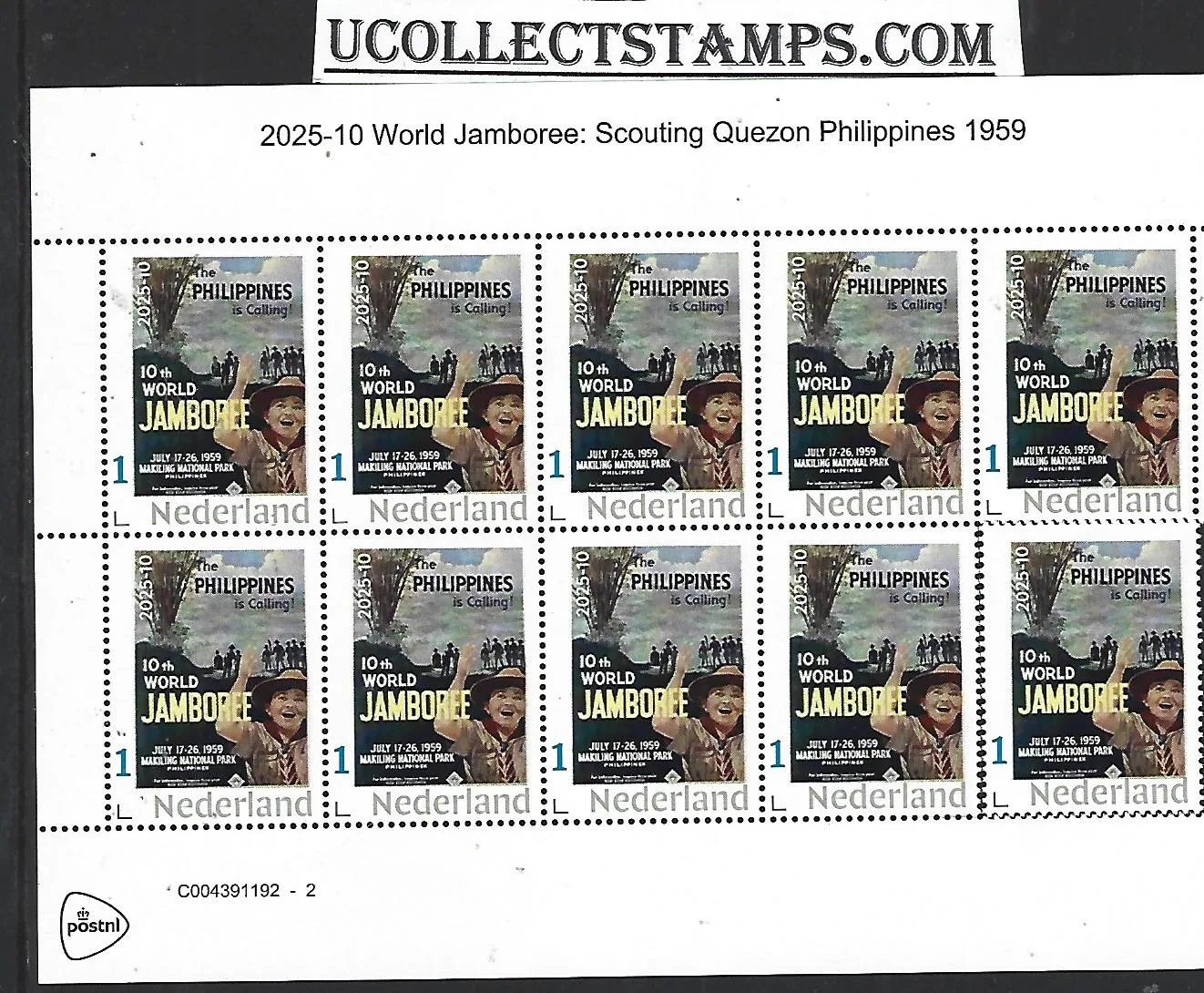 Netherlands 2025-10 Padvinderij Scouting: World Jamboree Philippines 1959 sheetlet MNH