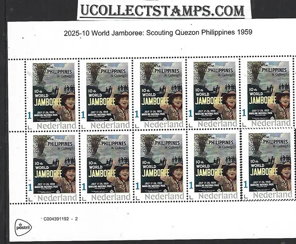 Netherlands 2025-10 Padvinderij Scouting: World Jamboree Philippines 1959 sheetlet MNH